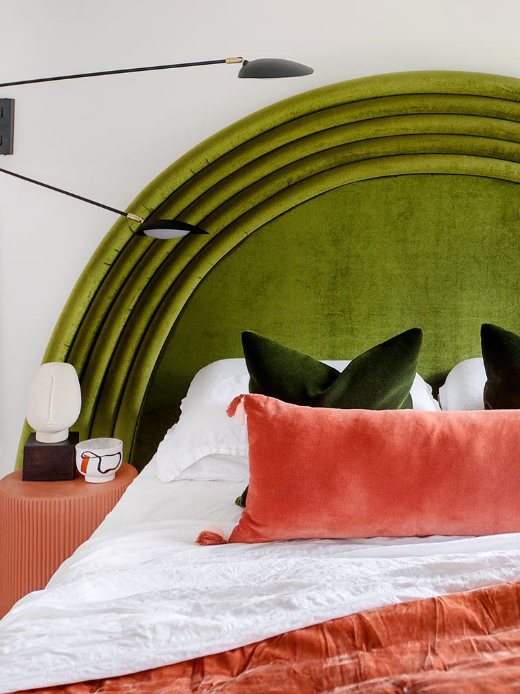 green headboard